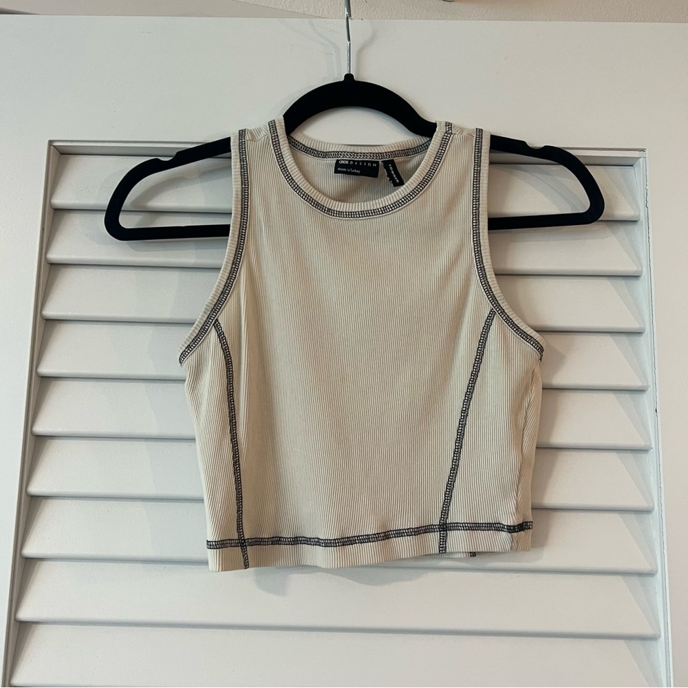 ASOS crop top with contrast stitching